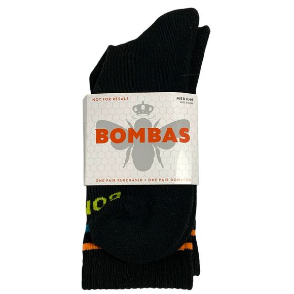 Bombas M NEW Mens Originals Calf Sock Black Multicolor - Picture 1 of 8